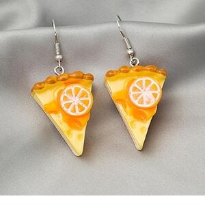 Orange and Yellow Pie Slice Earrings